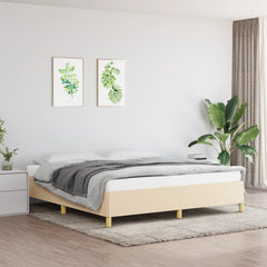 Bed Frame without Mattress Cream 180x200 cm Super King Fabric