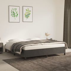 Bed Frame without Mattress Dark Grey 180x200 cm Super King Velvet