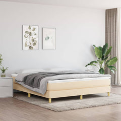 Bed Frame without Mattress Cream 180x200 cm Super King Fabric