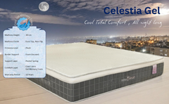 Total Comfort Celestia Gel I 30cm Pocket Spring Mattress I Cool Gel Memory Foam Euro top I Ice cool Fabric I 10-year Warranty