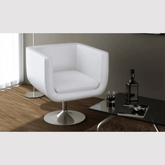 Bar Stool White Faux Leather