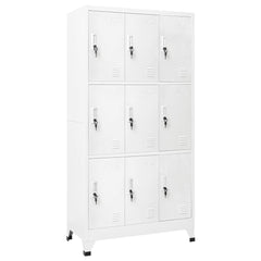 Locker Cabinet with 9 Compartments Steel 90x45x180 cm Grey
