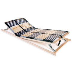 Slatted Bed Base without Mattress with 42 Slats 7 Zones 90x200 cm