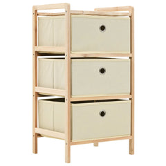 Storage Rack with 3 Nonwoven Baskets Cedar Wood Beige