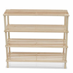 4-Tier Shoe Racks 2 pcs Solid Fir Wood