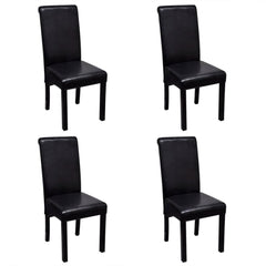 Dining Chair Artificial Leather Black Set of 4