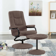 Recliner Chair with Footrest Brown Fabric