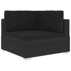 Sectional Corner Chair 1 pc with Cushions Poly Rattan Grey