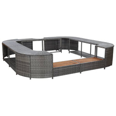 Square Spa Surround Black 268 x 268 x 55 cm Poly Rattan