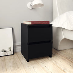 Bedside Cabinets 2 pcs Black 40x30x40 cm Engineered Wood
