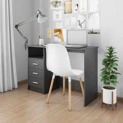 Desk with Drawers Black 110x50x76 cm Engineered Wood