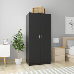 Wardrobe Black 90x52x200 cm Engineered Wood