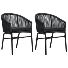 Garden Chairs 2 pcs Anthracite PE Rattan