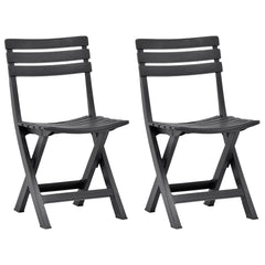 Folding Garden Chairs 2 pcs Plastic Anthracite