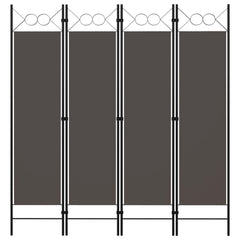 4-Panel Room Divider Black 160x180 cm
