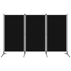 3-Panel Room Divider Black 260x180 cm