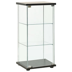 Storage Cabinet Tempered Glass Black