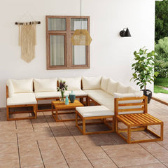 12 Piece Garden Lounge Set with Cushion Solid Acacia Wood