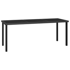 Garden Dining Table Black 70x70x73 cm Poly Rattan