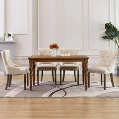 Dining Chairs 6 pcs Beige Fabric