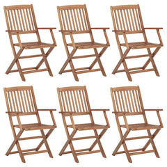 Folding Garden Chairs 6 pcs Solid Acacia Wood