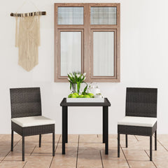 7 Piece Garden Dining Set Poly Rattan Black