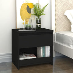 Bedside Cabinet Black 40x30x39 cm Engineered Wood