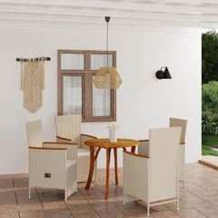 5 Piece Garden Dining Set Beige