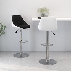 Bar Stools 2 pcs White and Black Faux Leather