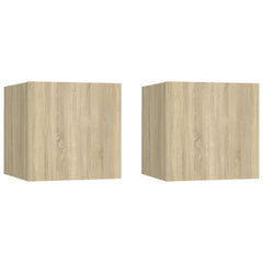 Bedside Cabinets 2 pcs White 30.5x30x30 cm Engineered Wood
