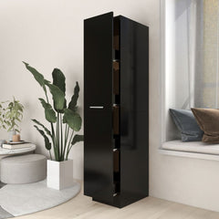Apothecary Cabinet Black 20x45.5x60 cm Engineered Wood