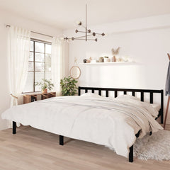 810106 Bed Frame without Mattress Black Solid Wood 200x200 cm