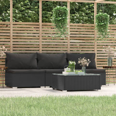 3 Piece Garden Lounge Set with Cushions Grey Poly Rattan