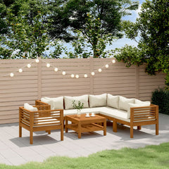 6 Piece Garden Lounge Set with Cushion Solid Acacia Wood