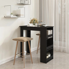 Bar Table with Shelf Black 102x50x103.5 cm Engineered Wood