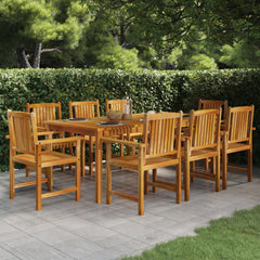 7 Piece Garden Dining Set Solid Wood Acacia