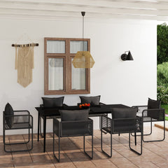 5 Piece Garden Dining Set Black