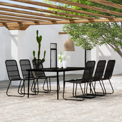 3 Piece Garden Dining Set Black