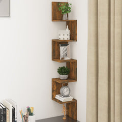 Wall Corner Shelf Grey Sonoma 20x20x127.5 cm Engineered Wood