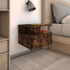 Floating Nightstand 2 pcs Brown Oak 40x31x27 cm Engineered Wood