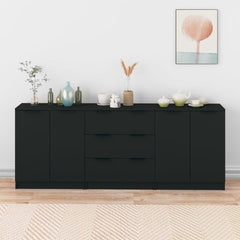 Sideboards 2 pcs Black 60x30x70 cm Engineered Wood