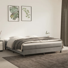 Bed Frame without Mattress Light Grey 180x200 cm Super King Velvet