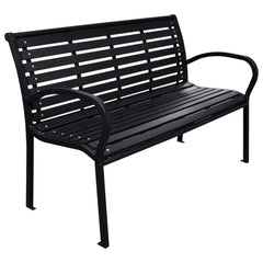 Garden Bench Black and Brown 116 cm Steel and WPC