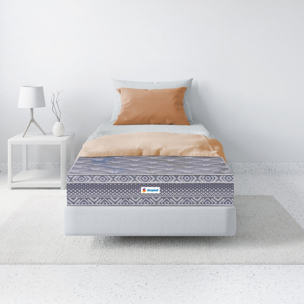 Sleepwell Spine Plus Regular | Visco Rebonded Foam | Bonnell Spring | Neem Fresche Technology | Anti Sag Mattress