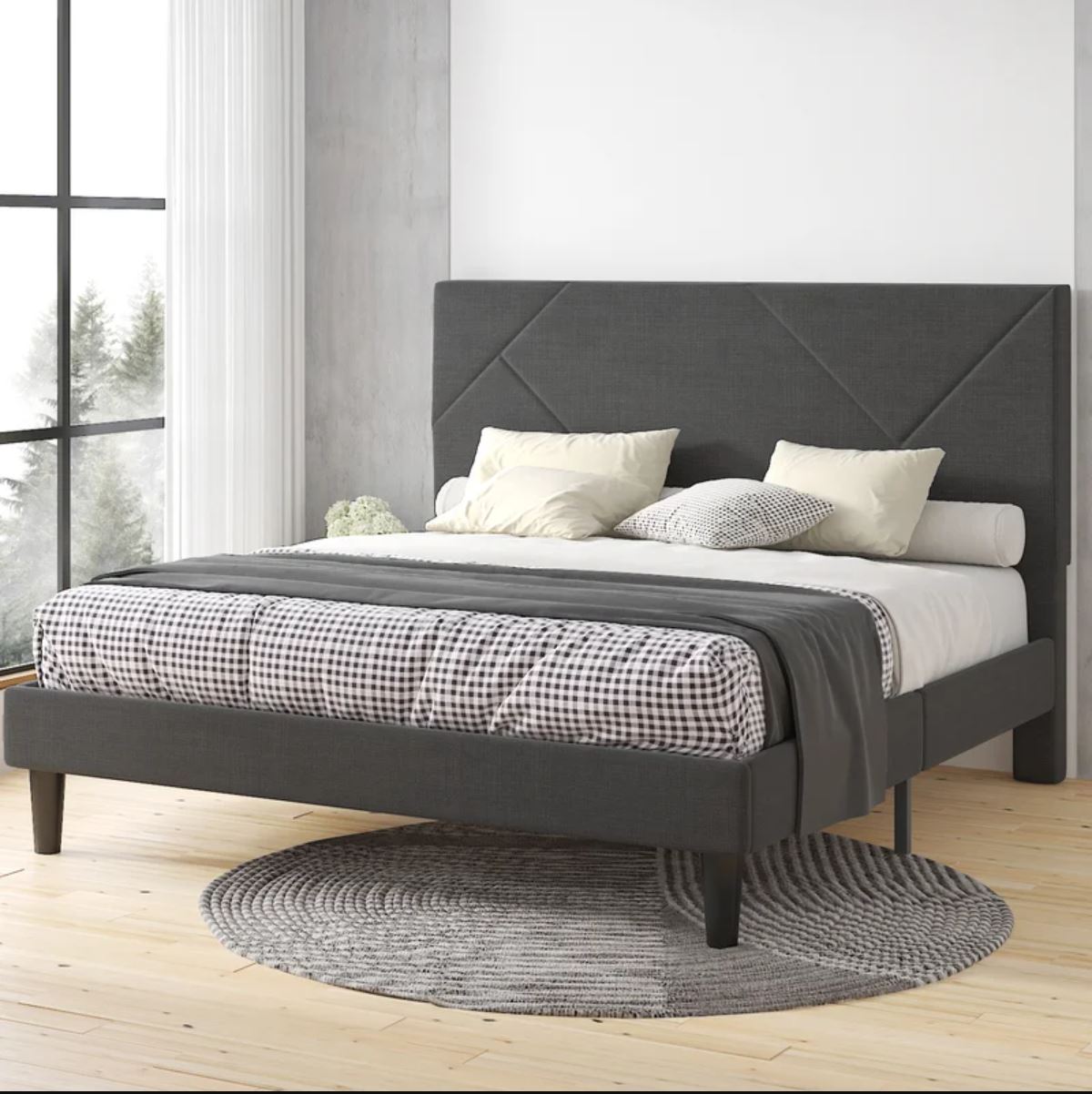 Luxurious Upholstered  Bed with  3-Year Warranty