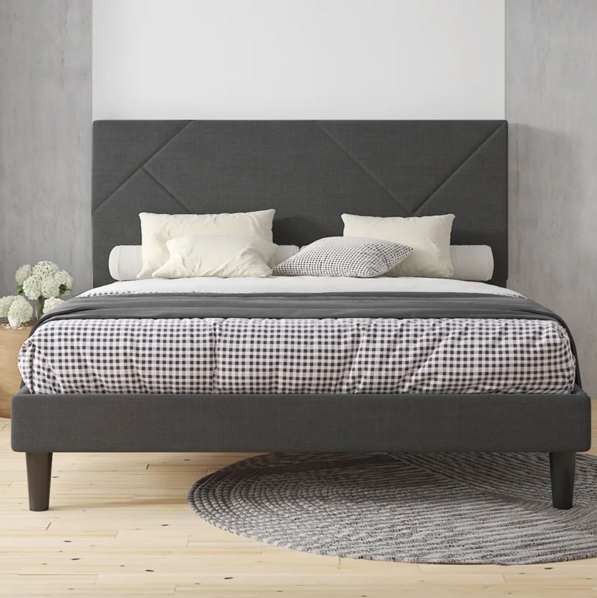 Luxurious Upholstered  Bed with  3-Year Warranty