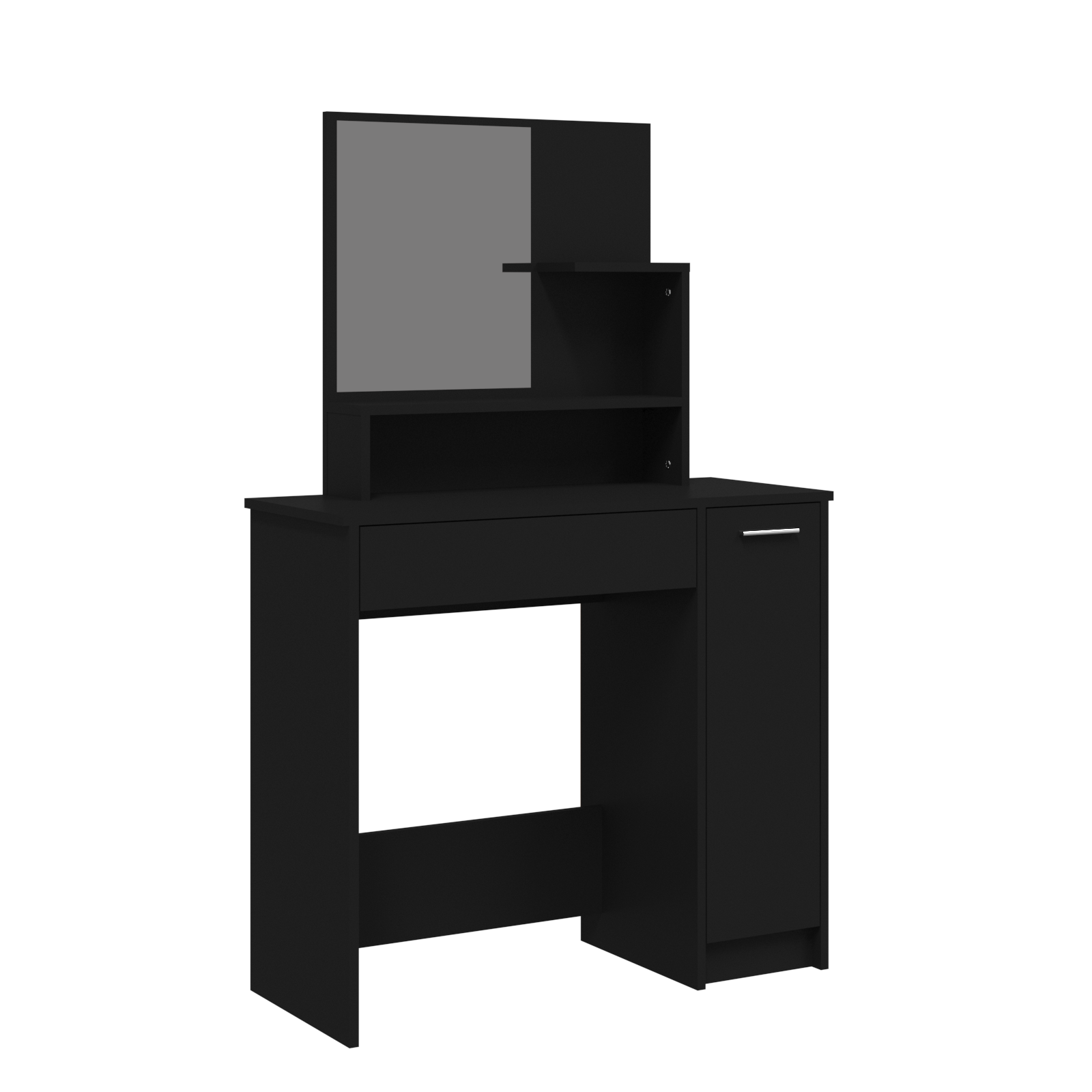 vidaXL Dressing Table with Mirror Black 86.5x35x136 cm