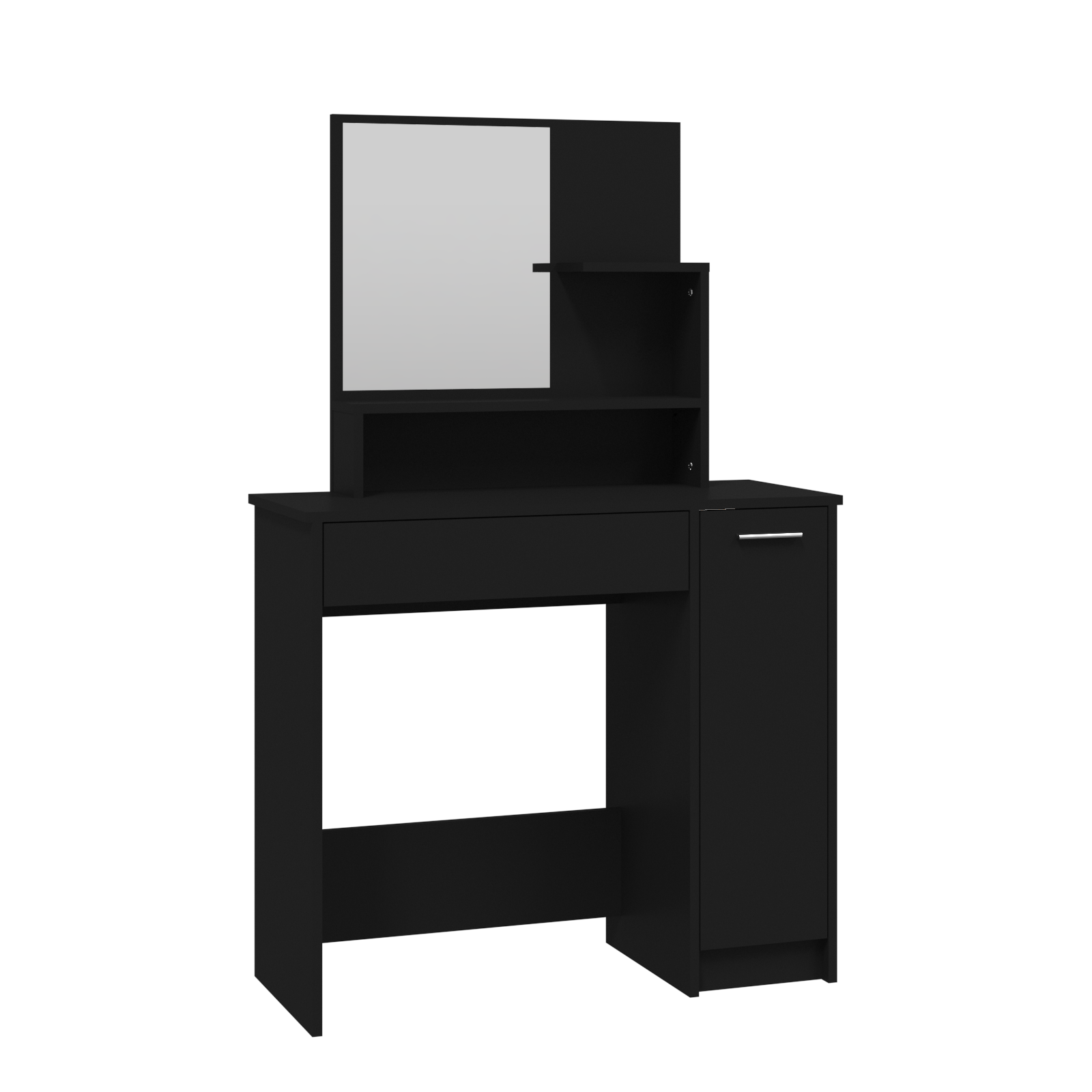 vidaXL Dressing Table with Mirror Black 86.5x35x136 cm