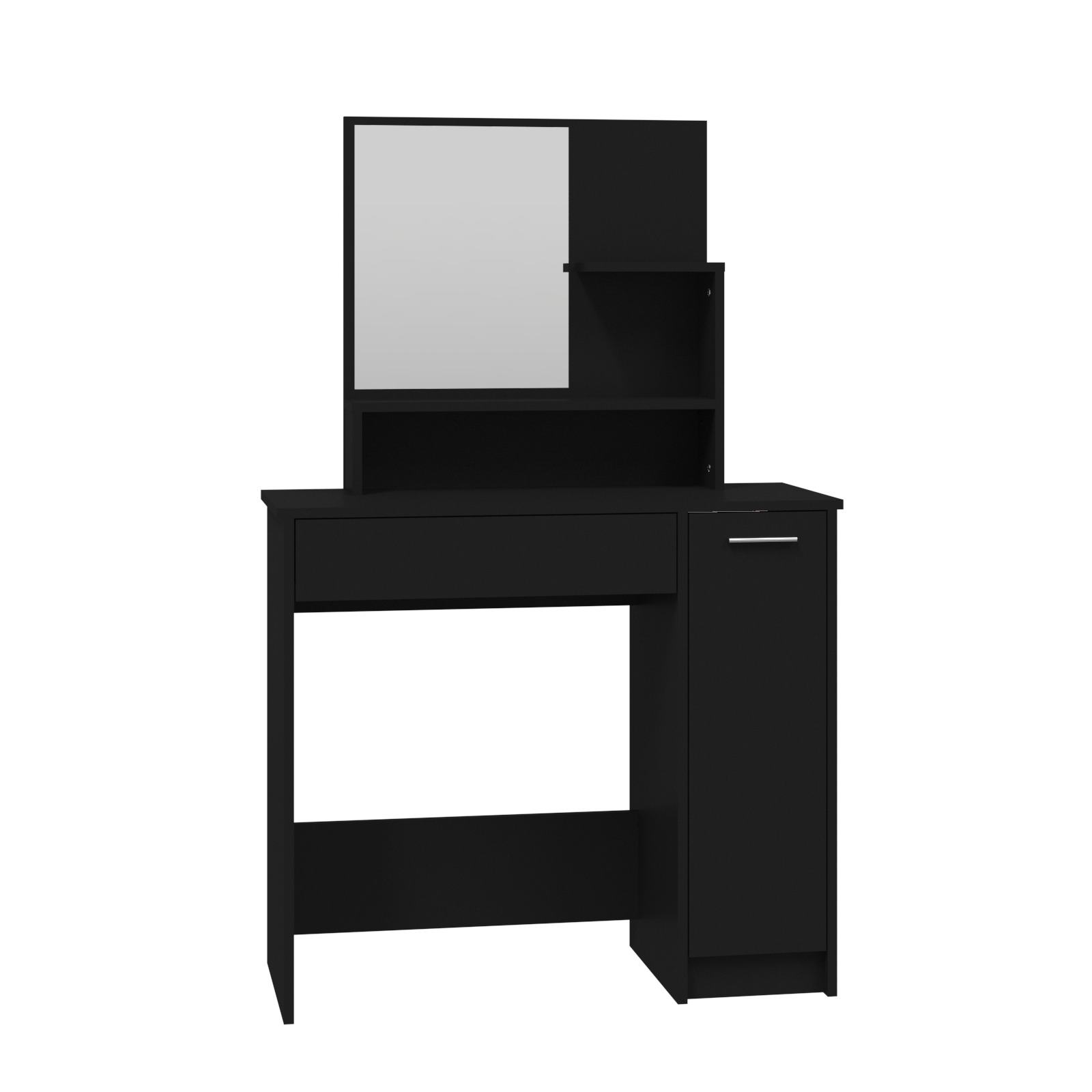 vidaXL Dressing Table with Mirror Black 86.5x35x136 cm