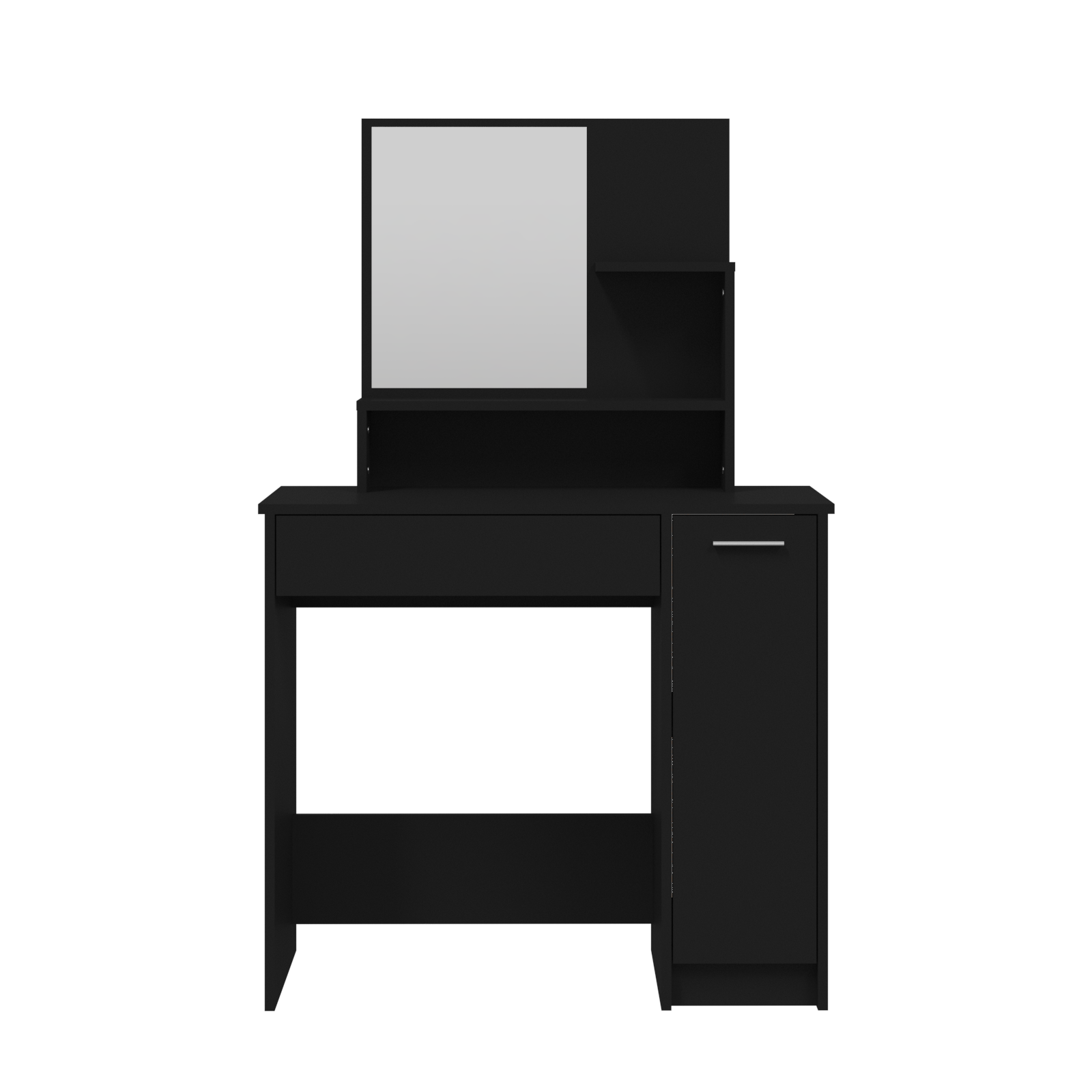 vidaXL Dressing Table with Mirror Black 86.5x35x136 cm